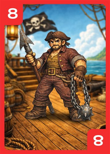 Carta roja de valor 8
